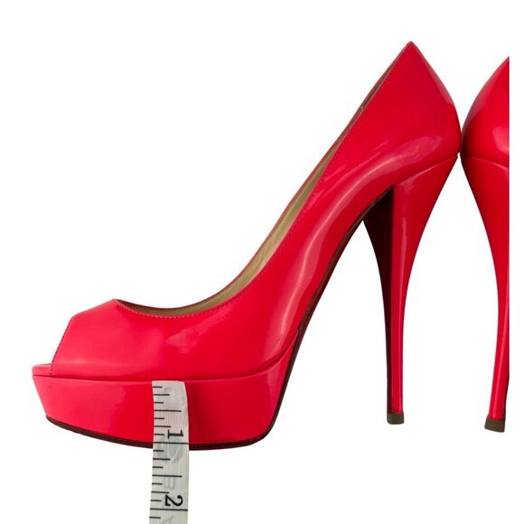 Christian Louboutin Rose Paris Fluo Patent Leather Troca 140 Pink Pumps Size 39 - Picture 13 of 13